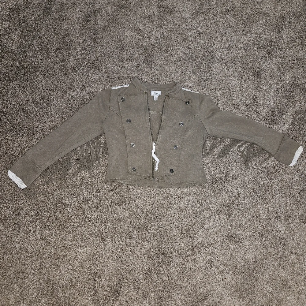 D-signed by Disney Jacket Fringed Girls Size S 7/8 Brown White Kids